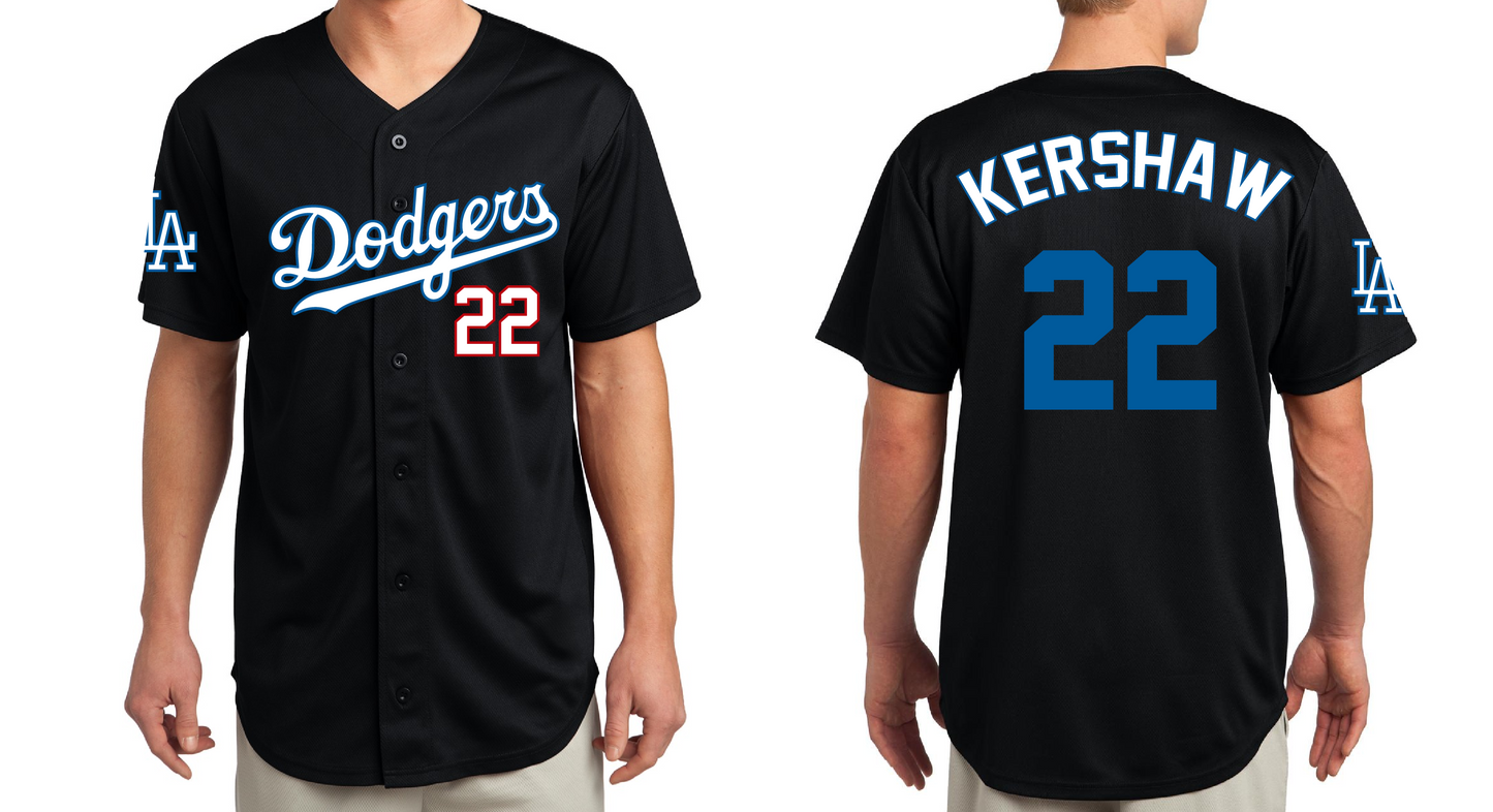 Custom Personalized Los Angeles Dodgers Baseball Jersey, Full button up