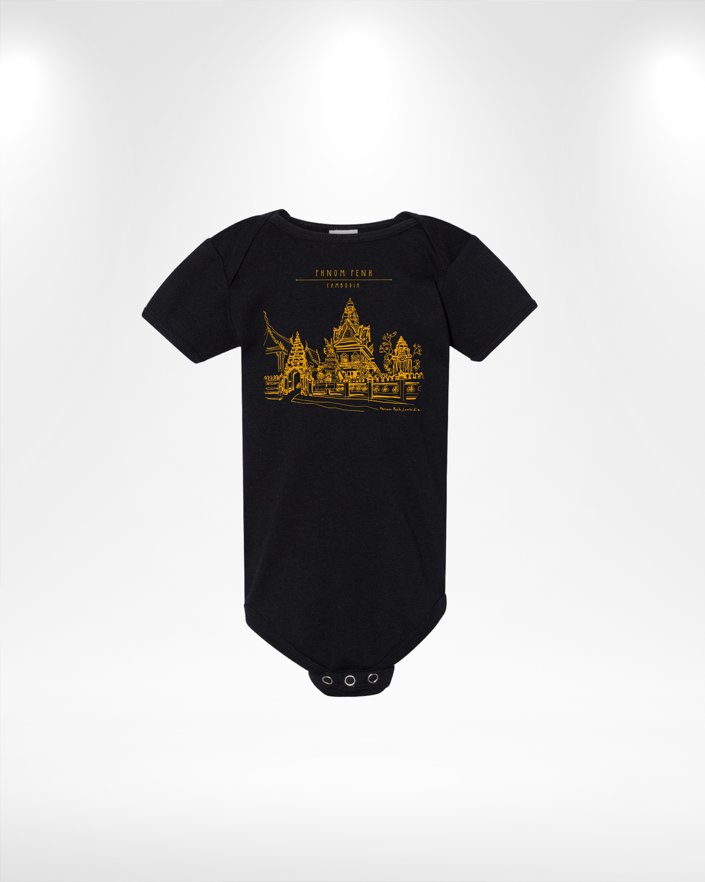 Phnom Penh Line Art Graphic Onesie T-Shirt