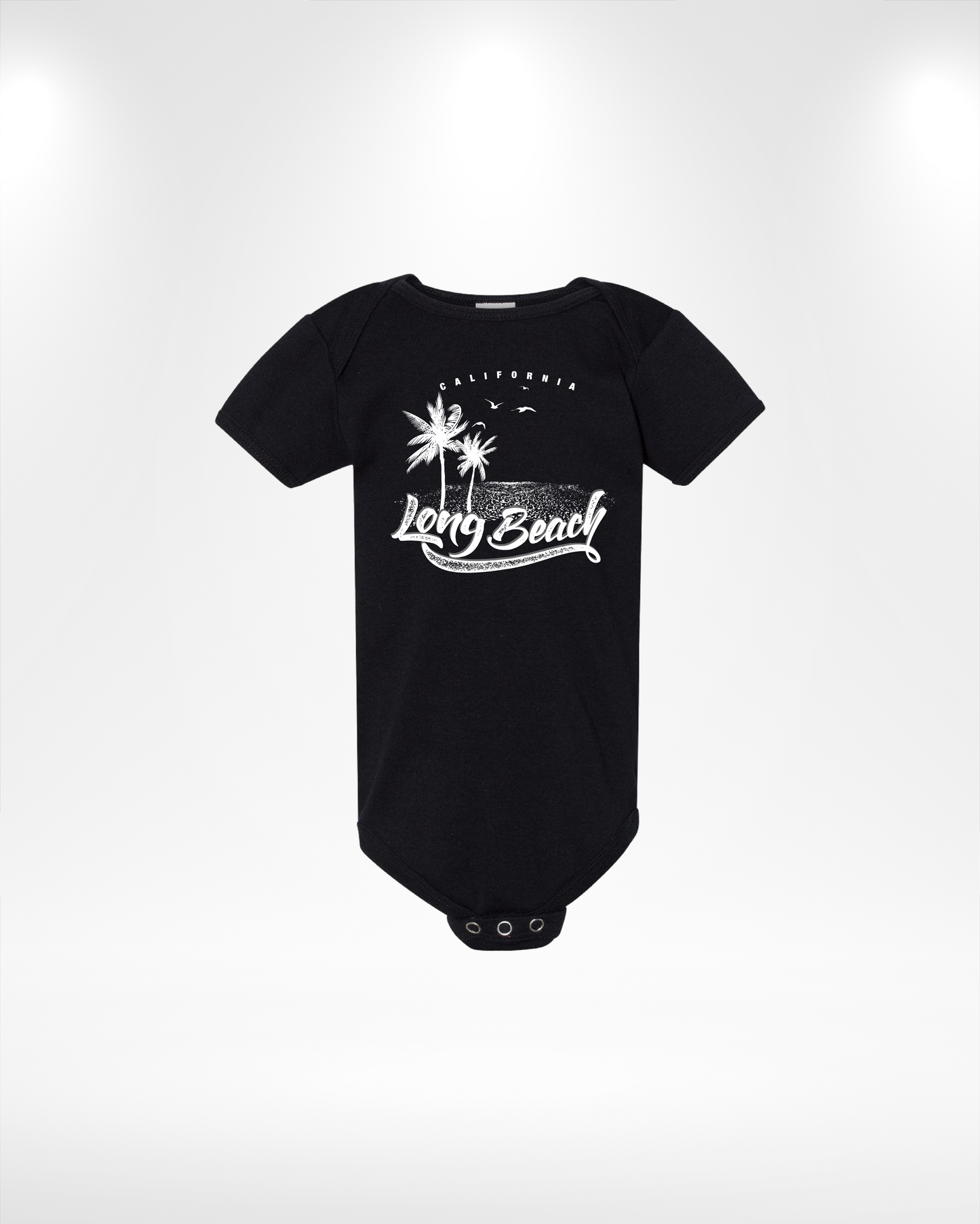 Long Beach Night Beach Infant Onesie