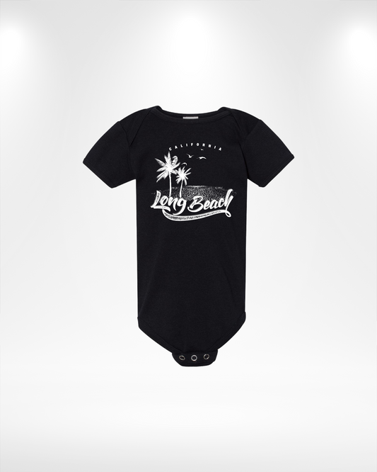 Long Beach Night Beach Infant Onesie