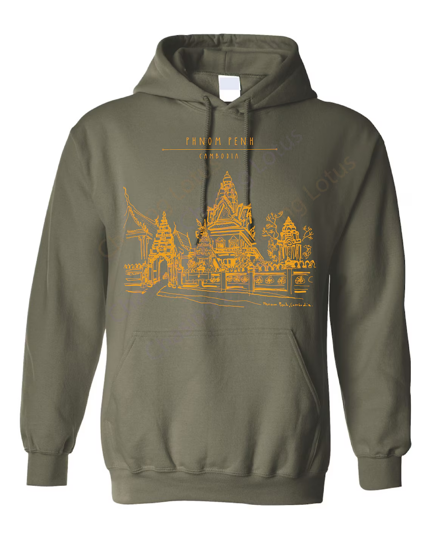 Phnom Penh Line Art Graphic Hoodie