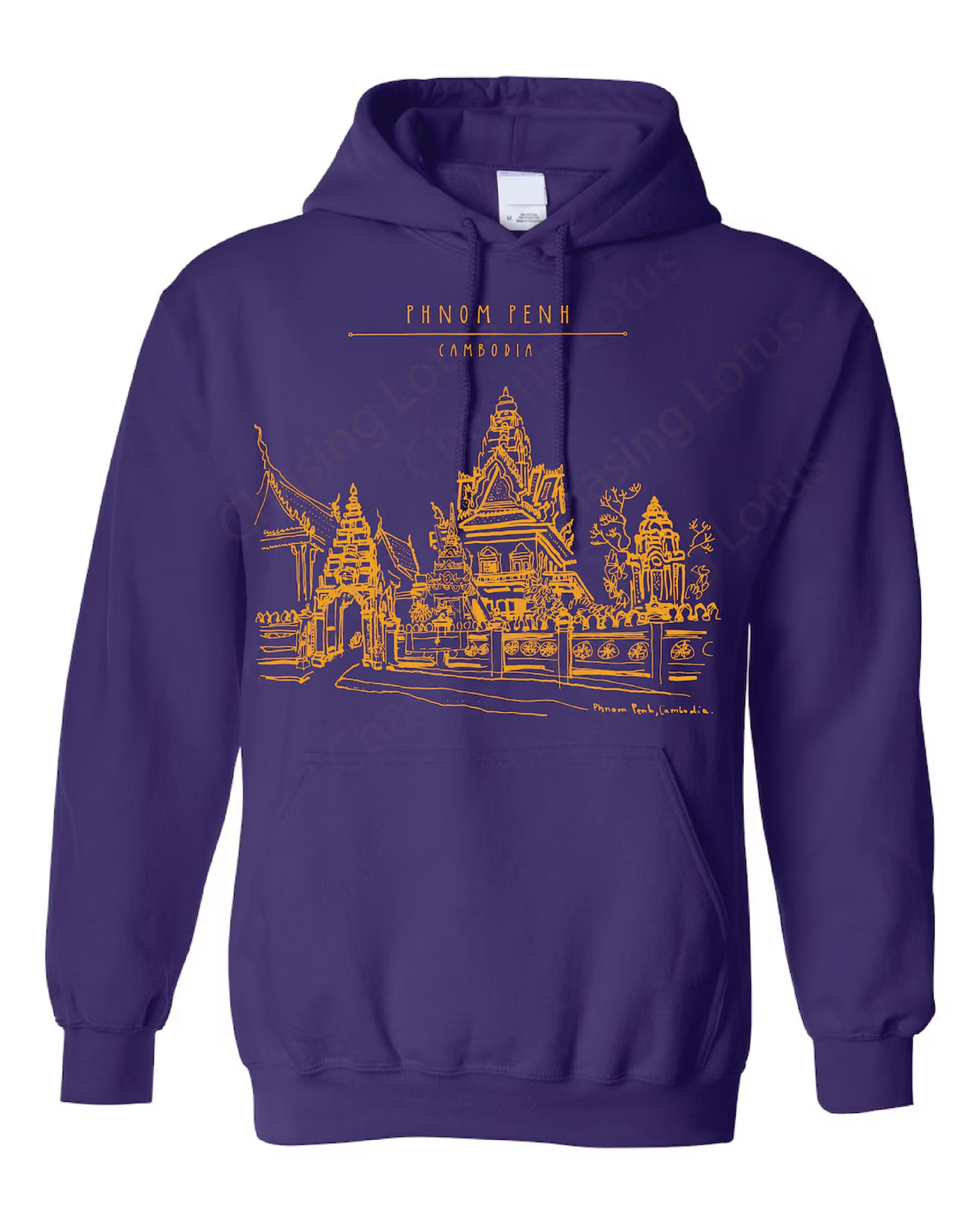 Phnom Penh Line Art Graphic Hoodie